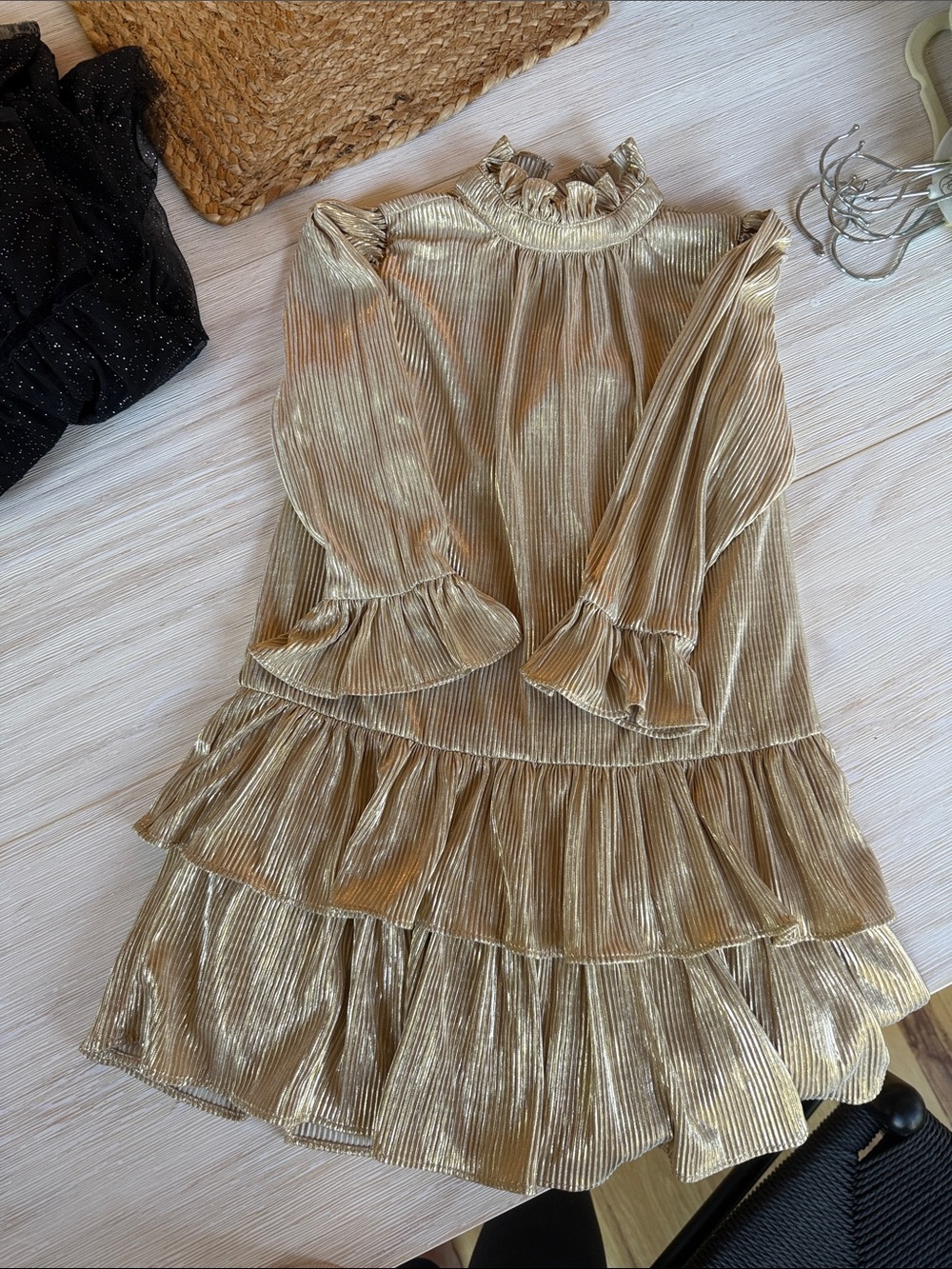 Janie and Jack Gold Tiered Party Dress
